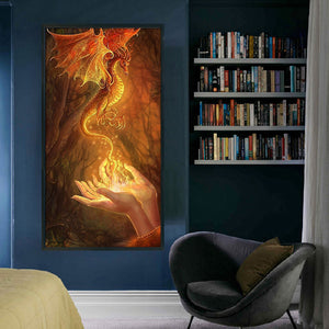 Huancan - Dragon In The Palm - 40*70CM 14CT 2 Stamped Cross Stitch