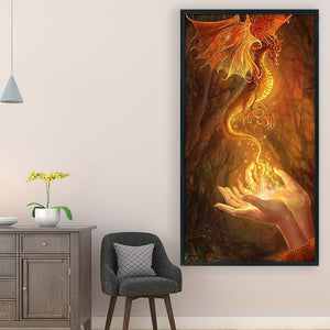 Huancan - Dragon In The Palm - 40*70CM 14CT 2 Stamped Cross Stitch
