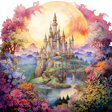 Load image into Gallery viewer, Huancan - Castle Behind The Flower Wall - 50*50CM 14CT 2 Stamped Cross Stitch
