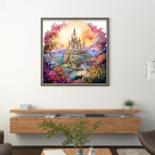 Load image into Gallery viewer, Huancan - Castle Behind The Flower Wall - 50*50CM 14CT 2 Stamped Cross Stitch
