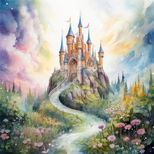 Load image into Gallery viewer, Huancan - Flower Path To The Castle - 50*50CM 14CT 2 Stamped Cross Stitch
