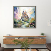 Load image into Gallery viewer, Huancan - Flower Path To The Castle - 50*50CM 14CT 2 Stamped Cross Stitch
