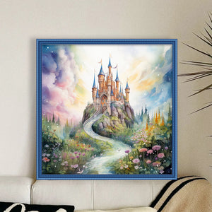 Huancan - Flower Path To The Castle - 50*50CM 14CT 2 Stamped Cross Stitch