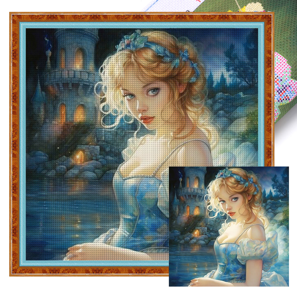 Huancan - Crystal Princess - 40*40CM 16CT 2 Stamped Cross Stitch