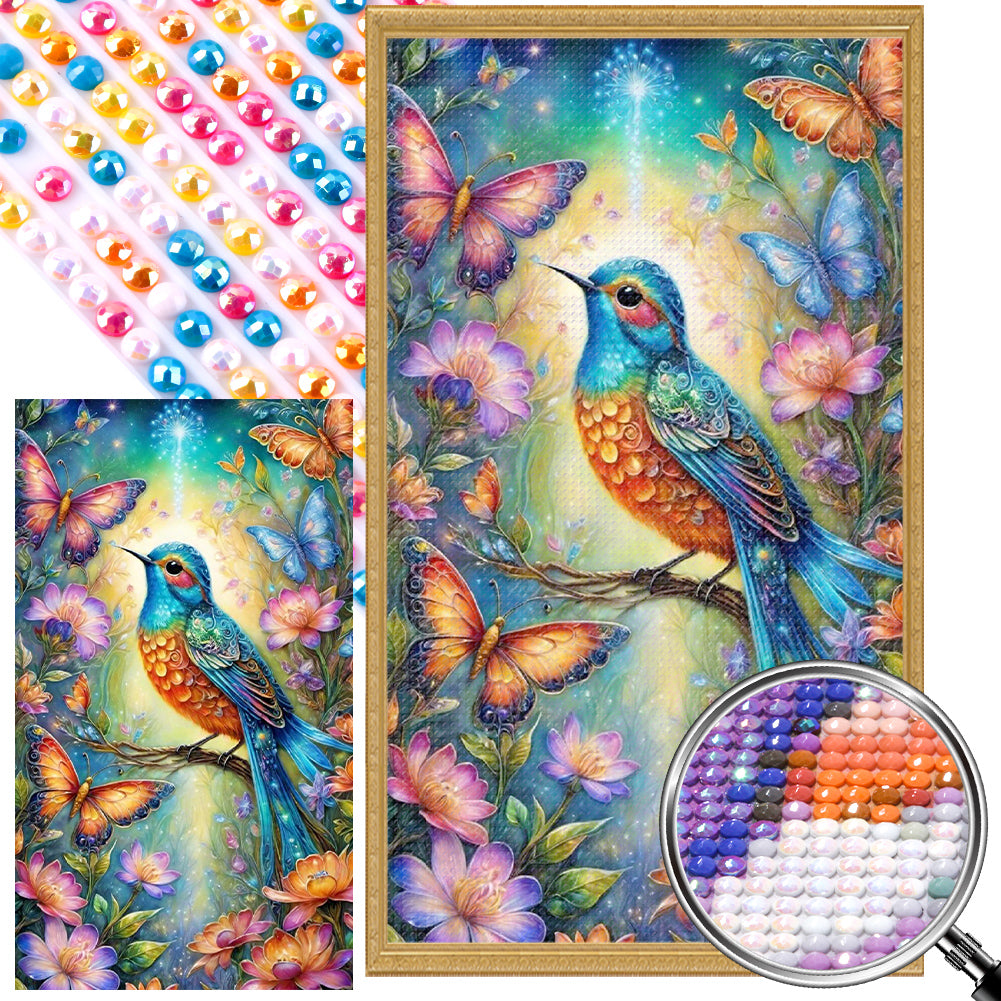 Bird On Sunflower Branch 40*70CM(Picture) Full Round Drill Diamond Painting