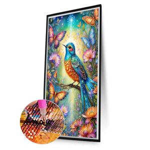 Bird On Sunflower Branch 40*70CM(Picture) Full Round Drill Diamond Painting