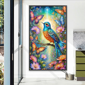 Bird On Sunflower Branch 40*70CM(Picture) Full Round Drill Diamond Painting