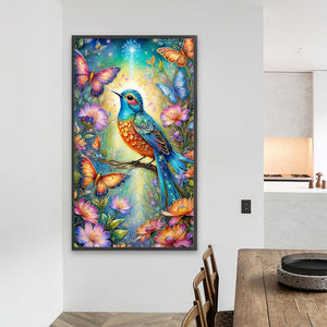 Bird On Sunflower Branch 40*70CM(Picture) Full Round Drill Diamond Painting