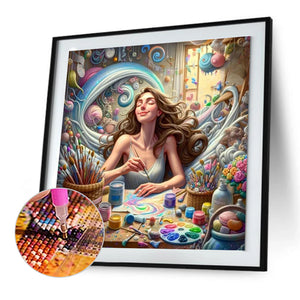Girl In The Making 50*50CM(Canvas) Full Round Drill Diamond Painting