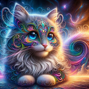 Cat 50*50CM(Canvas) Full Round Drill Diamond Painting