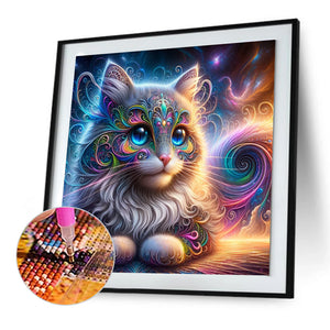 Cat 50*50CM(Canvas) Full Round Drill Diamond Painting