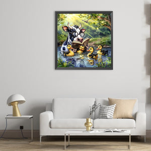 Cow 50*50CM(Canvas) Full Round Drill Diamond Painting