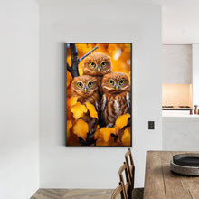 Load image into Gallery viewer, Three Owls 40*60CM(Canvas) Full Round Drill Diamond Painting

