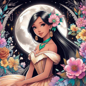 Princess Jasmine 50*50CM(Canvas) Full Round Drill Diamond Painting