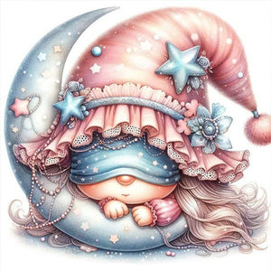 Huancan - Moon Girl - 50*50CM 14CT 2 Stamped Cross Stitch