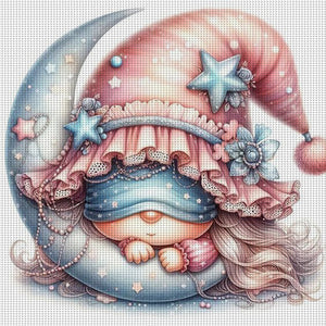 Huancan - Moon Girl - 50*50CM 14CT 2 Stamped Cross Stitch