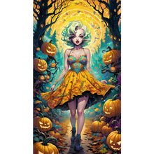 Load image into Gallery viewer, Halloween Forest Girl 40*70CM(Picture) Full Round Drill Diamond Painting
