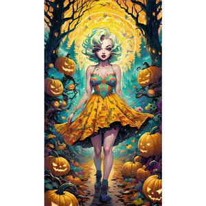 Halloween Forest Girl 40*70CM(Picture) Full Round Drill Diamond Painting