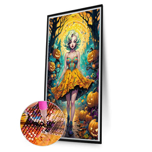 Halloween Forest Girl 40*70CM(Picture) Full Round Drill Diamond Painting