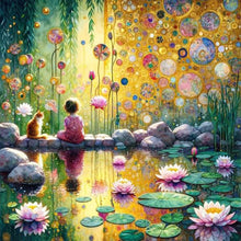 Load image into Gallery viewer, Spring Child And Kitten 30*30CM(Canvas) Full Round Drill Diamond Painting
