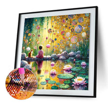 Load image into Gallery viewer, Spring Child And Kitten 30*30CM(Canvas) Full Round Drill Diamond Painting
