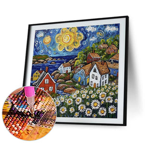 Colorful House 30*30CM(Canvas) Full Round Drill Diamond Painting