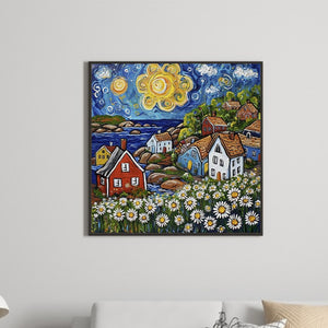 Colorful House 30*30CM(Canvas) Full Round Drill Diamond Painting