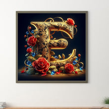 Load image into Gallery viewer, Flower Letter E 30*30CM(Canvas) Full Round Drill Diamond Painting
