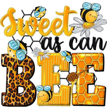 Load image into Gallery viewer, Sweet Bee English Calligraphy 30*30CM(Canvas) Partial Special Shaped Drill Diamond Painting
