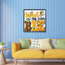 Load image into Gallery viewer, Sweet Bee English Calligraphy 30*30CM(Canvas) Partial Special Shaped Drill Diamond Painting
