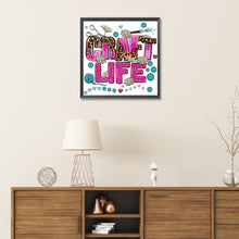 Load image into Gallery viewer, Handmade Life English Calligraphy 30*30CM(Canvas) Partial Special Shaped Drill Diamond Painting
