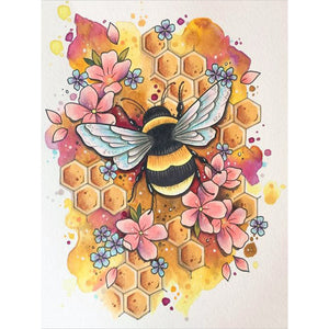 Bee 30*40CM(Canvas) Full Round Drill Diamond Painting