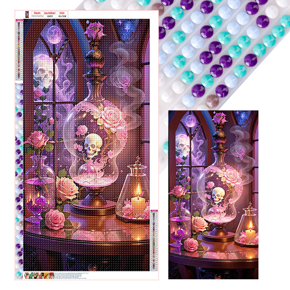 Skull 40*75CM(Canvas) Full Round Drill Diamond Painting