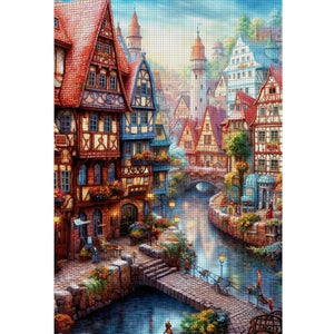 Huancan - Water Castle - 40*60CM 16CT 2 Stamped Cross Stitch
