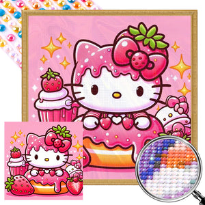 Strawberry Hello Kitty 30*30CM(Picture) Full Round Drill Diamond Painting