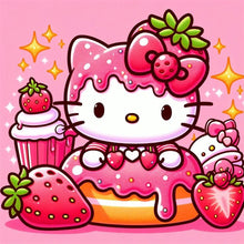Load image into Gallery viewer, Strawberry Hello Kitty 30*30CM(Picture) Full Round Drill Diamond Painting
