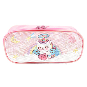 Cartoon Unicorn Round DIY Diamond Painting Stationery Box Students Pencil Case