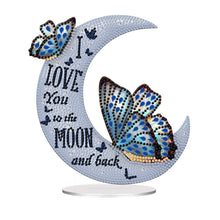 Load image into Gallery viewer, Singl-Side Acrylic Butterfly Moon Desktop Diamond Art Kits for Home Office Decor
