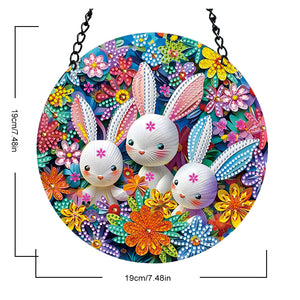 Suncatcher Animal Diamond Painting Art Pendant for Kid DIY Craft (Rabbit)