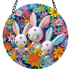 Load image into Gallery viewer, Suncatcher Animal Diamond Painting Art Pendant for Kid DIY Craft (Rabbit)
