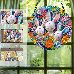 Suncatcher Animal Diamond Painting Art Pendant for Kid DIY Craft (Rabbit)