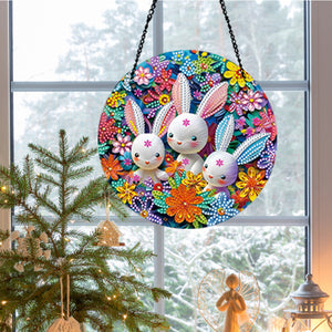 Suncatcher Animal Diamond Painting Art Pendant for Kid DIY Craft (Rabbit)