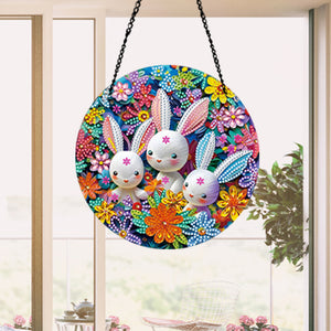 Suncatcher Animal Diamond Painting Art Pendant for Kid DIY Craft (Rabbit)