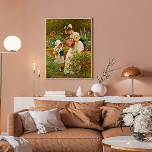 Girl And Mother 30*40CM(Canvas) Full Round Drill Diamond Painting