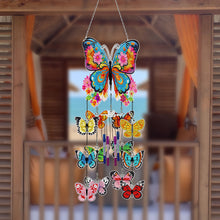Load image into Gallery viewer, Double Sided Flower Butterflies Crystal Wind Chimes Pendant Kit for Window Decor
