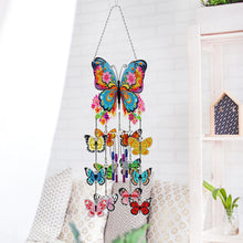 Load image into Gallery viewer, Double Sided Flower Butterflies Crystal Wind Chimes Pendant Kit for Window Decor

