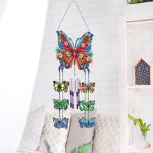Load image into Gallery viewer, Double Sided Flower Butterflies Crystal Wind Chimes Pendant Kit for Window Decor
