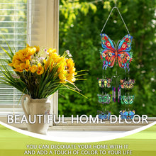 Load image into Gallery viewer, Double Sided Flower Butterflies Crystal Wind Chimes Pendant Kit for Window Decor
