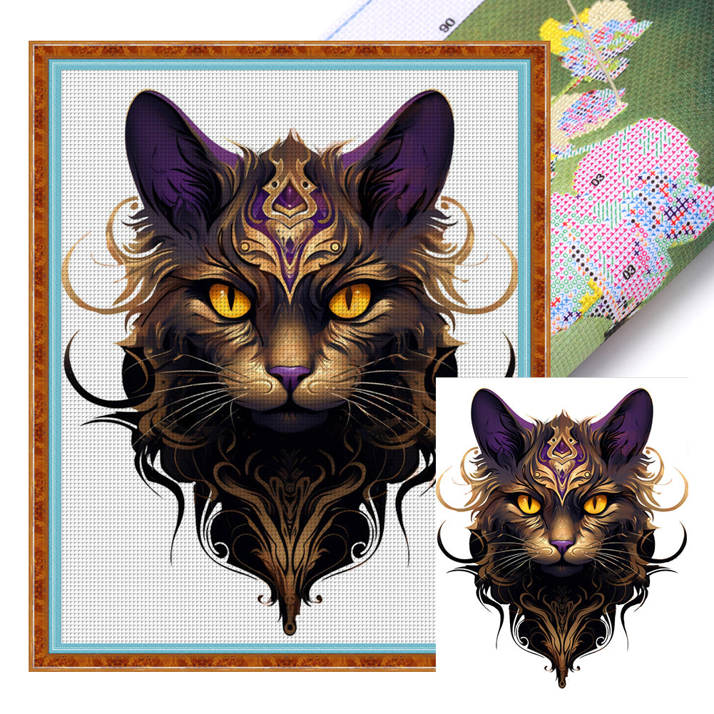 Yishu - Cat - 40*50CM 11CT 3 Stamped Cross Stitch