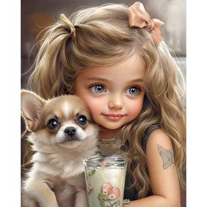 Little Girl 40*50CM(Picture) Full Square Drill Diamond Painting